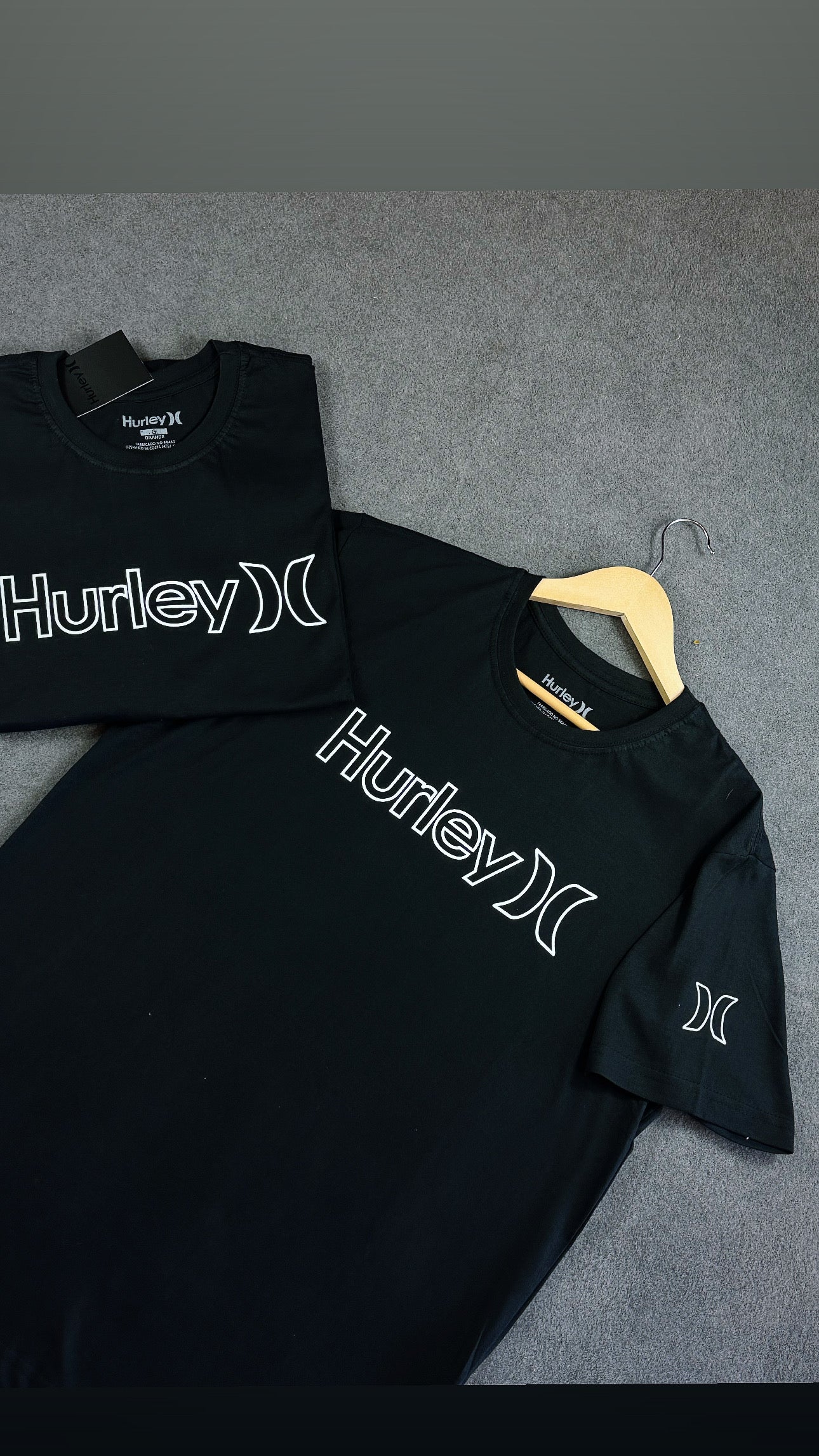 Camisa Hurley  Masculina Preta em Algodão