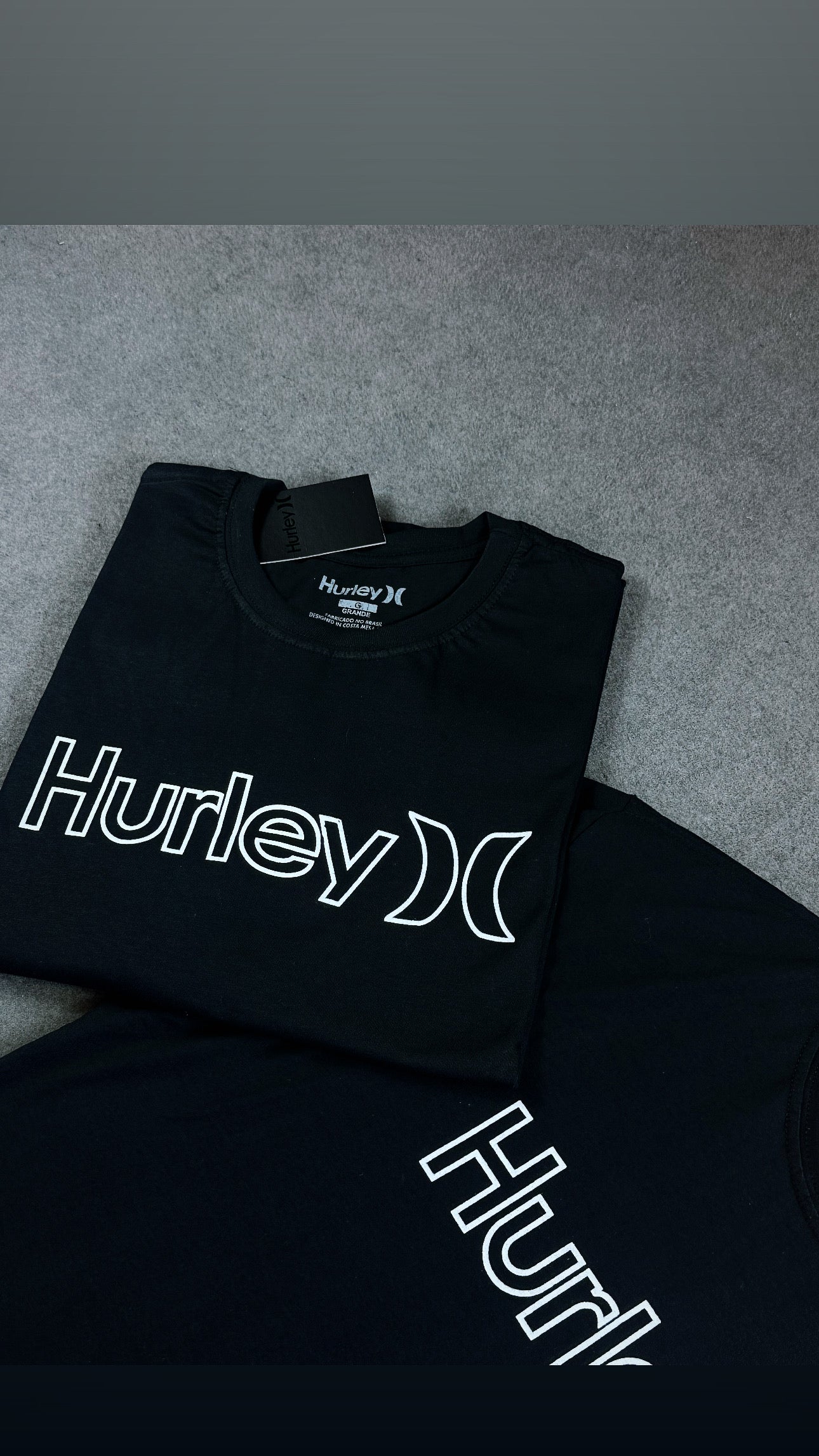 Camisa Hurley  Masculina Preta em Algodão