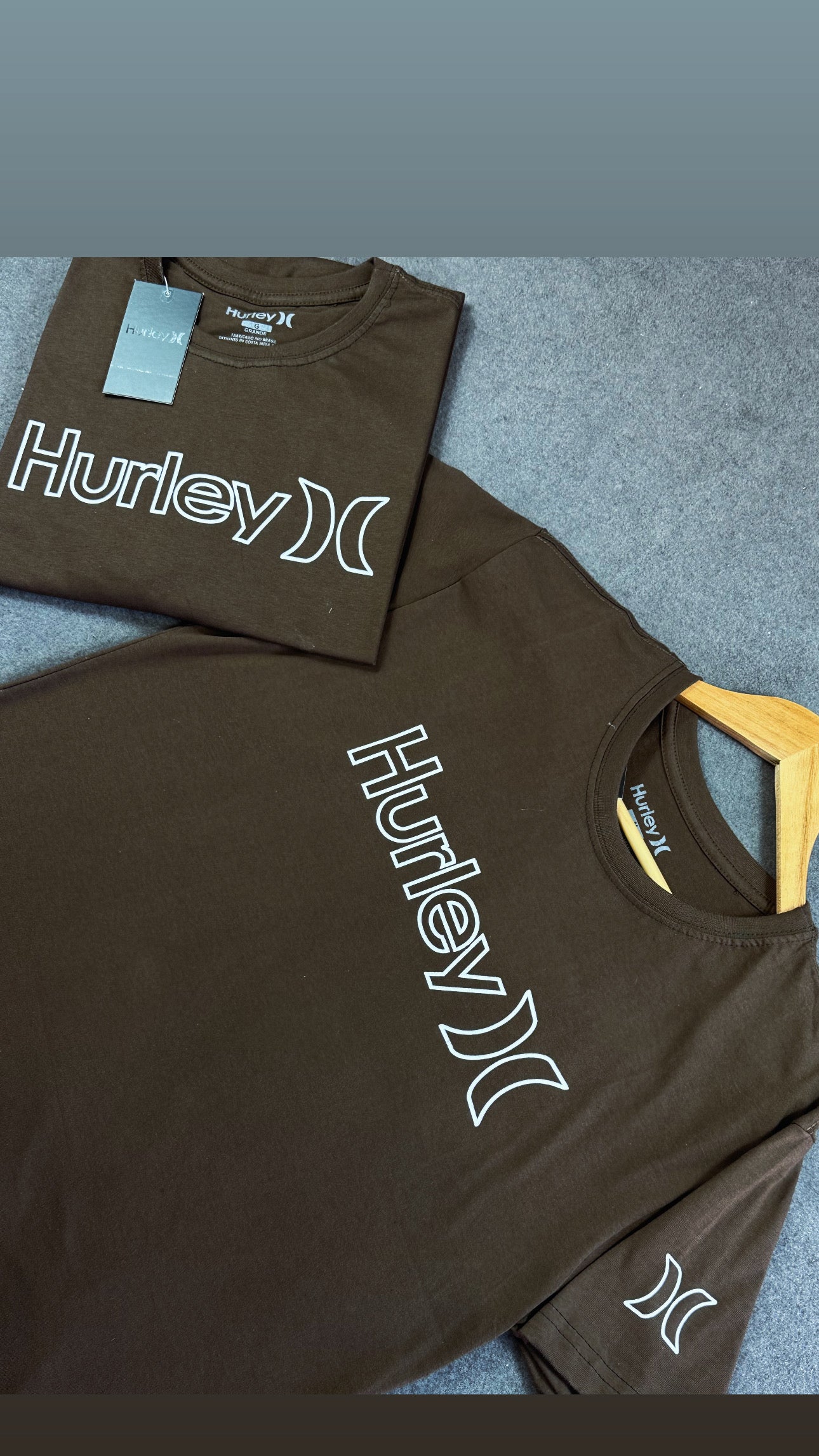 Camisa Hurley  Masculina Marrom em Algodão