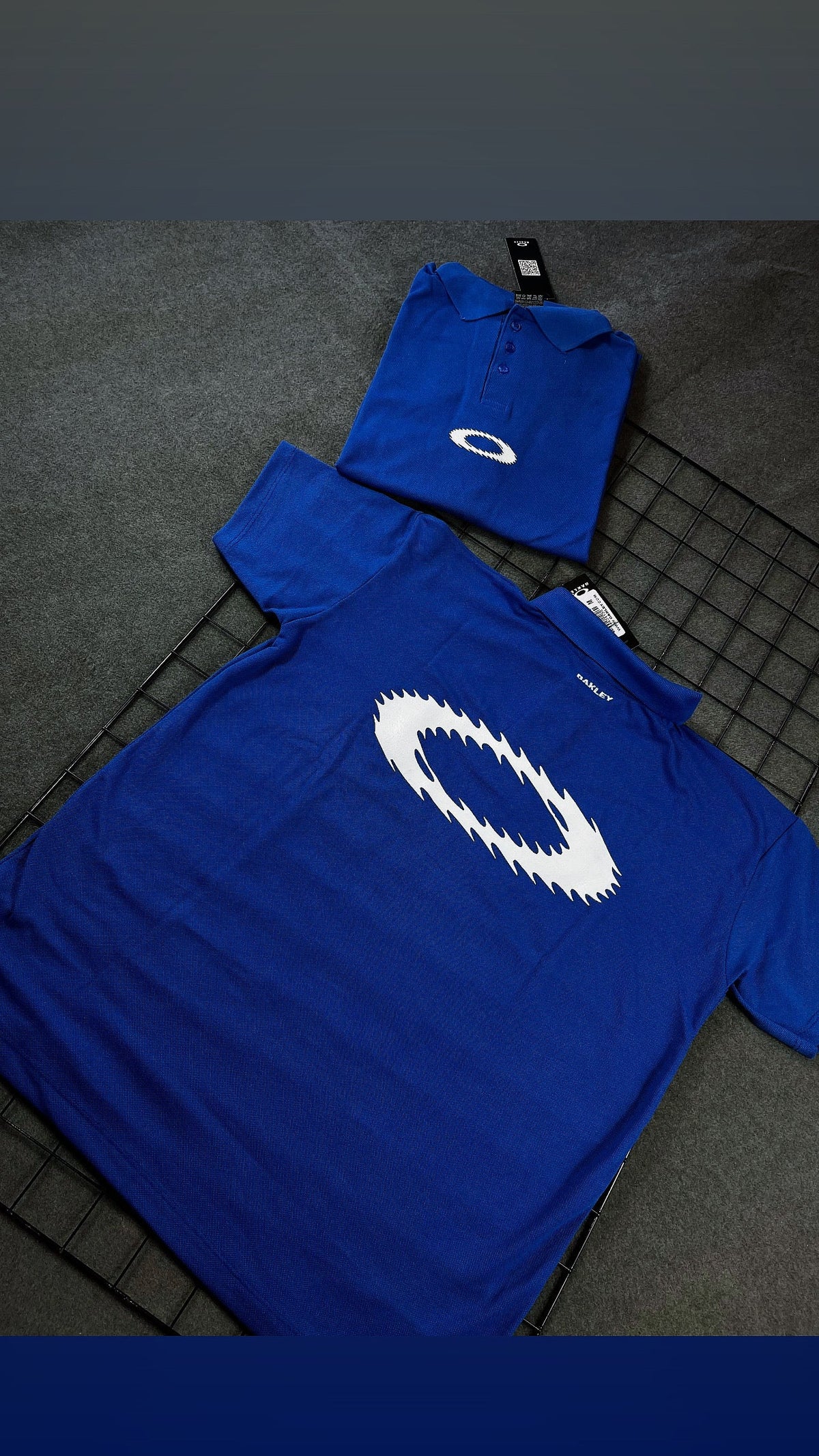 Camisa Polo Oakley Masculina Azul em Pique