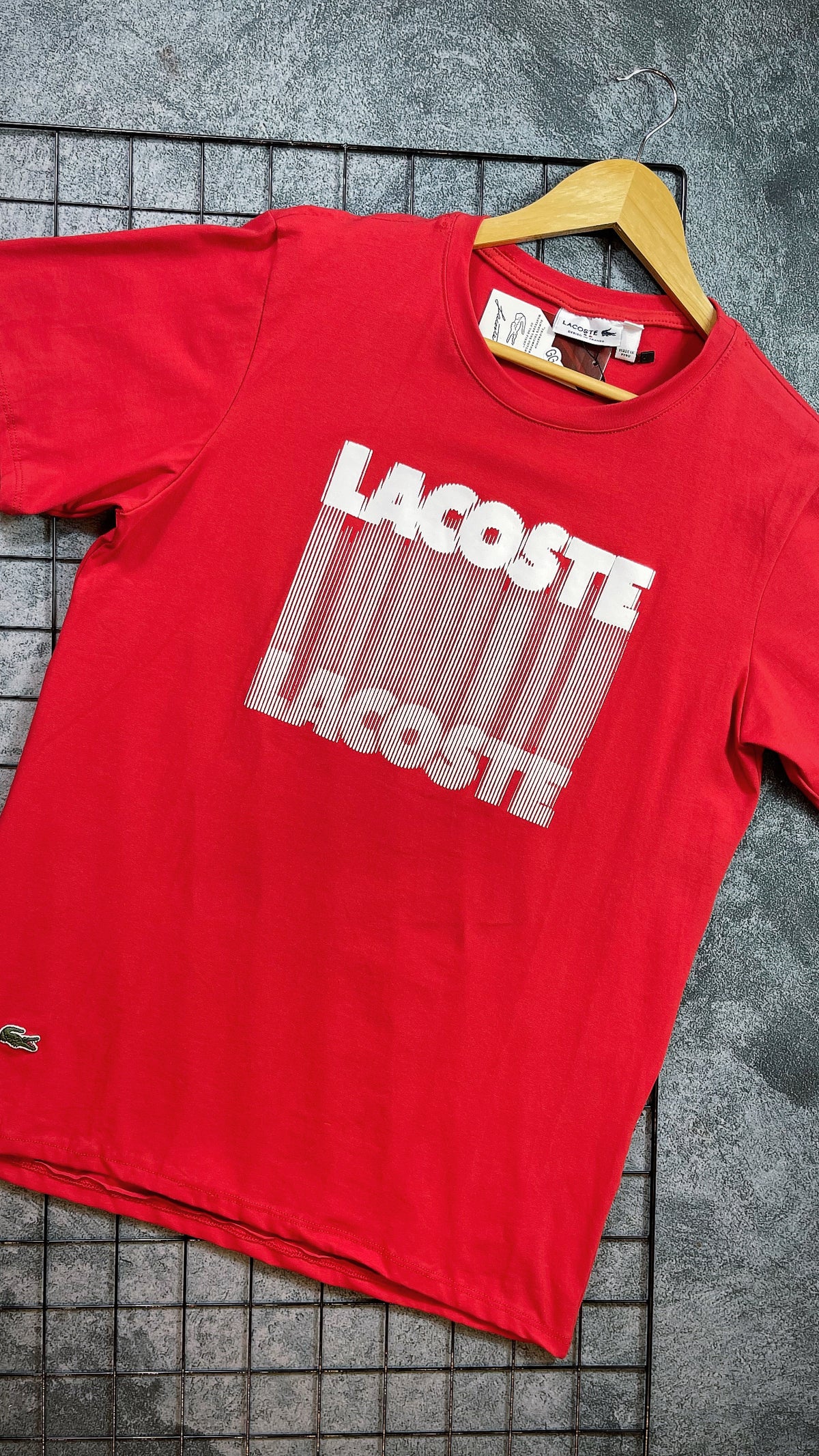 Camisa Peruana Lacoste Vermelha em Algodão com Elastano