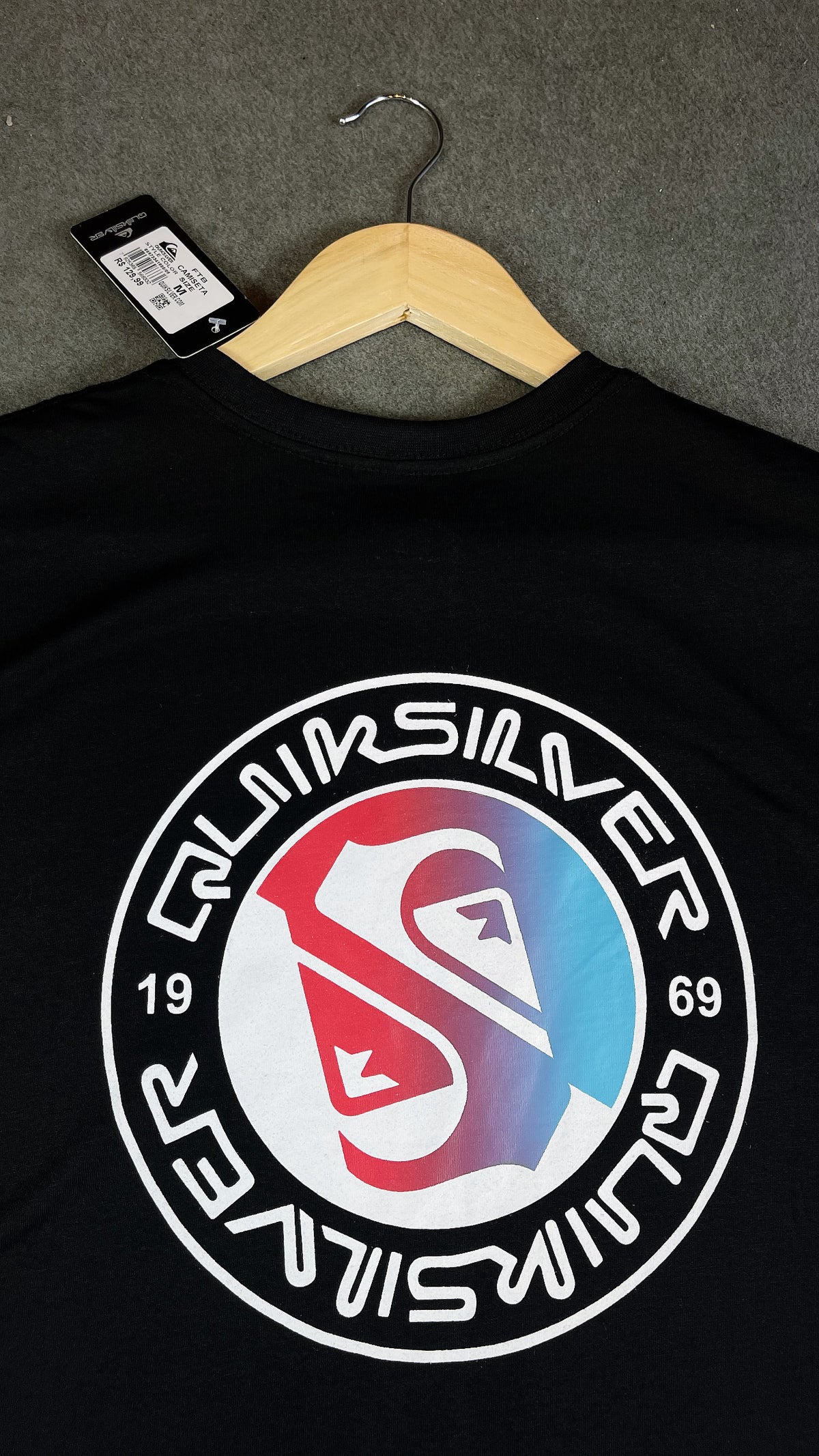 Camisa Masculina Quiksilver Preta em Algodão