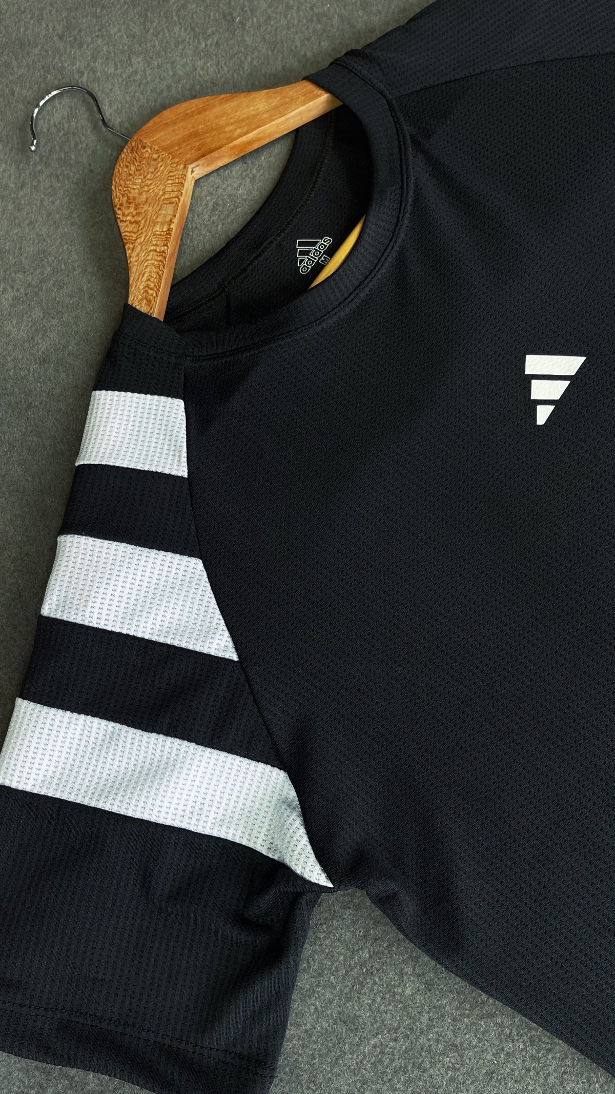 Camiseta Masculina Dry Fit Tecido Quadriculado Preta