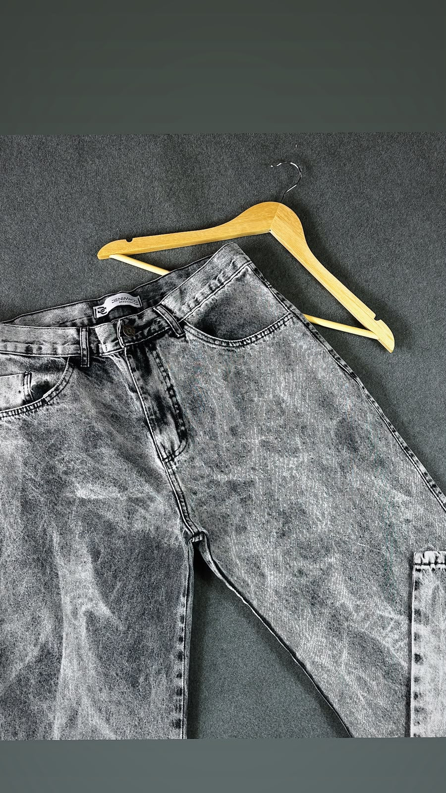 calça Jeans  balão Marmorizada