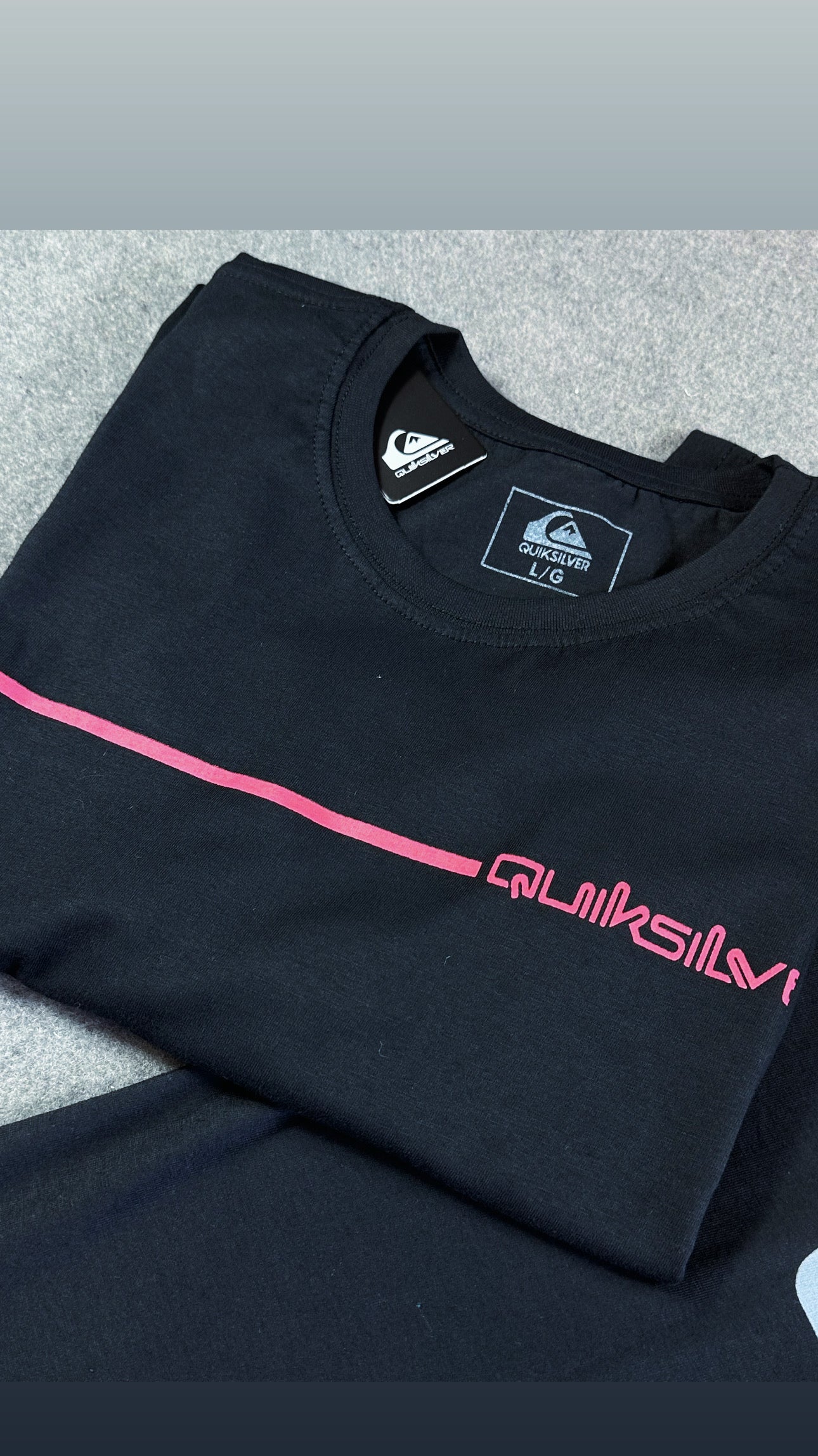Camisa Quiksilver  Masculina Preta Com Vermelho em Algodão