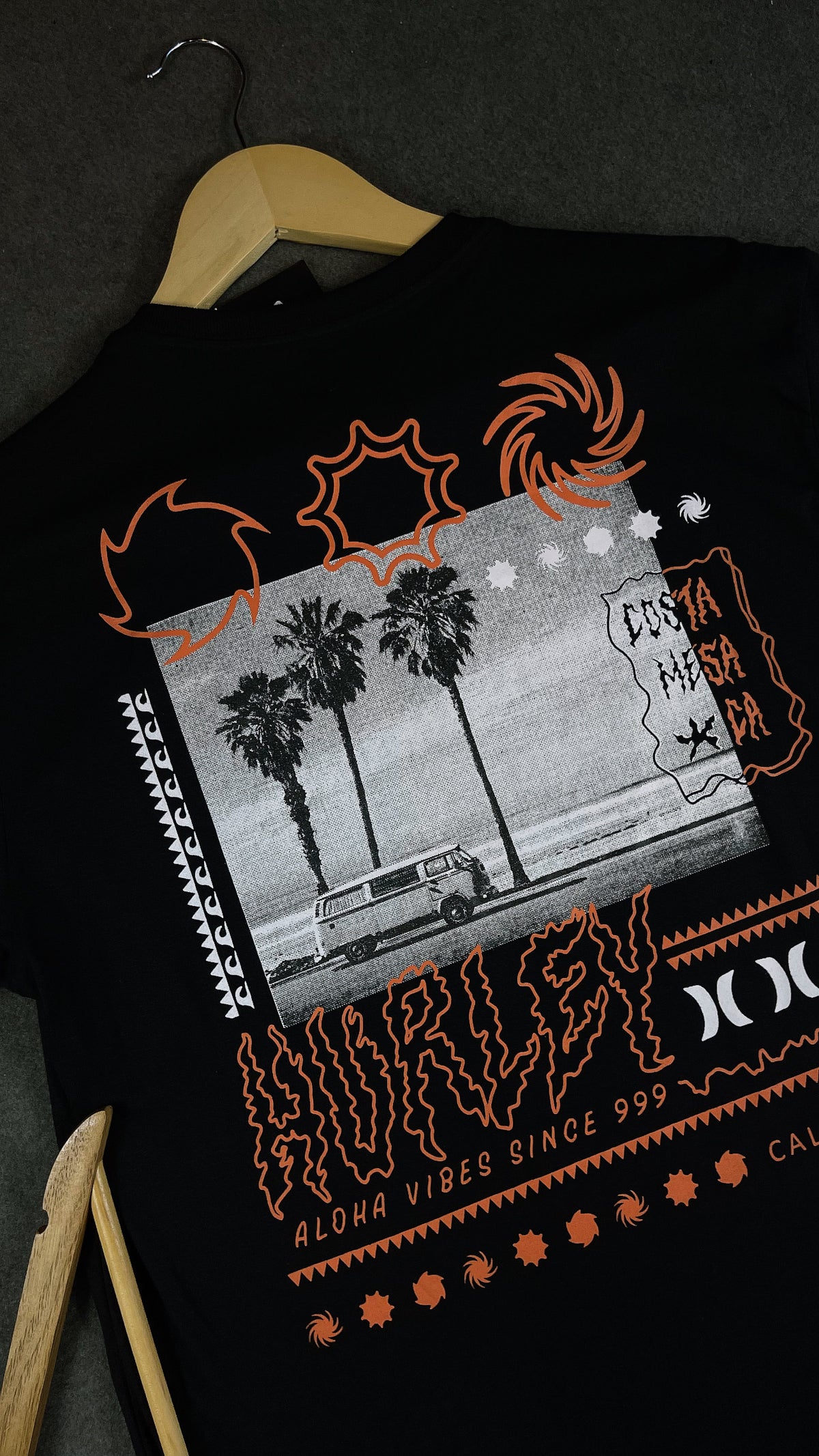 Camisa Hurley  Masculina Preta em Algodão