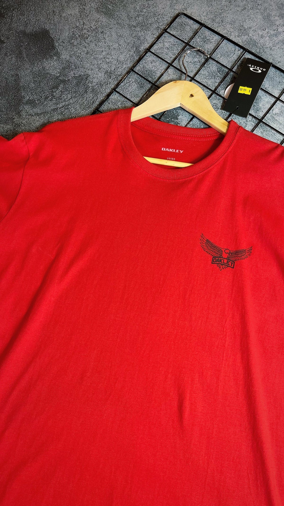 Camisa Oakley  Masculina Vermelha em Algodão